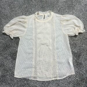 English Factory Ivory Textured Blouse
